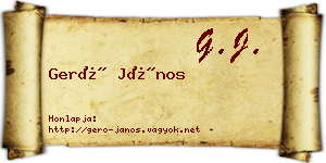 Gerő János névjegykártya